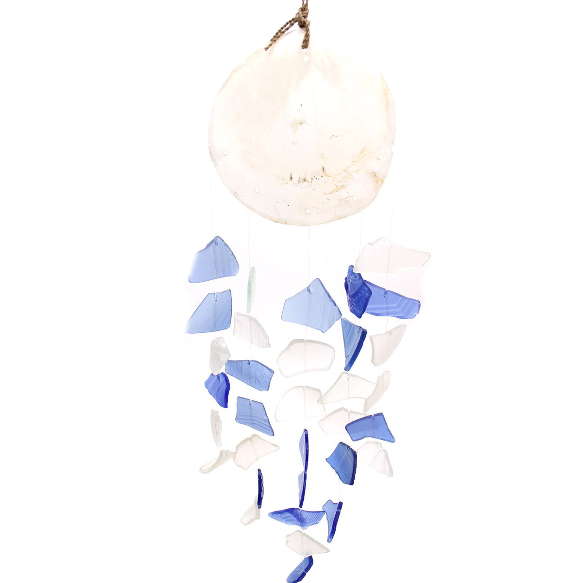 Blue & White Recycled Glass Wind Chime