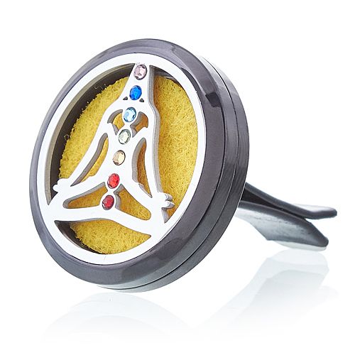 Pewter Yoga Chakra Car Aromatherapy Diffuser Kit 30mm