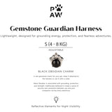 PAW - S (4-8Kg) Dog Step-in Guardian Harness with Reflective Mesh - Rock Grey - Black Obsidian Charm
