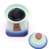 Temple Teapot Set with Three Cups - Blue Heaven