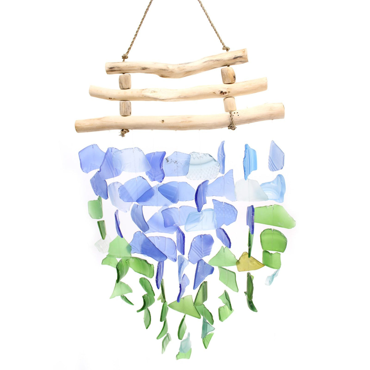 Blue & Green Recycled Glass Wind Chime