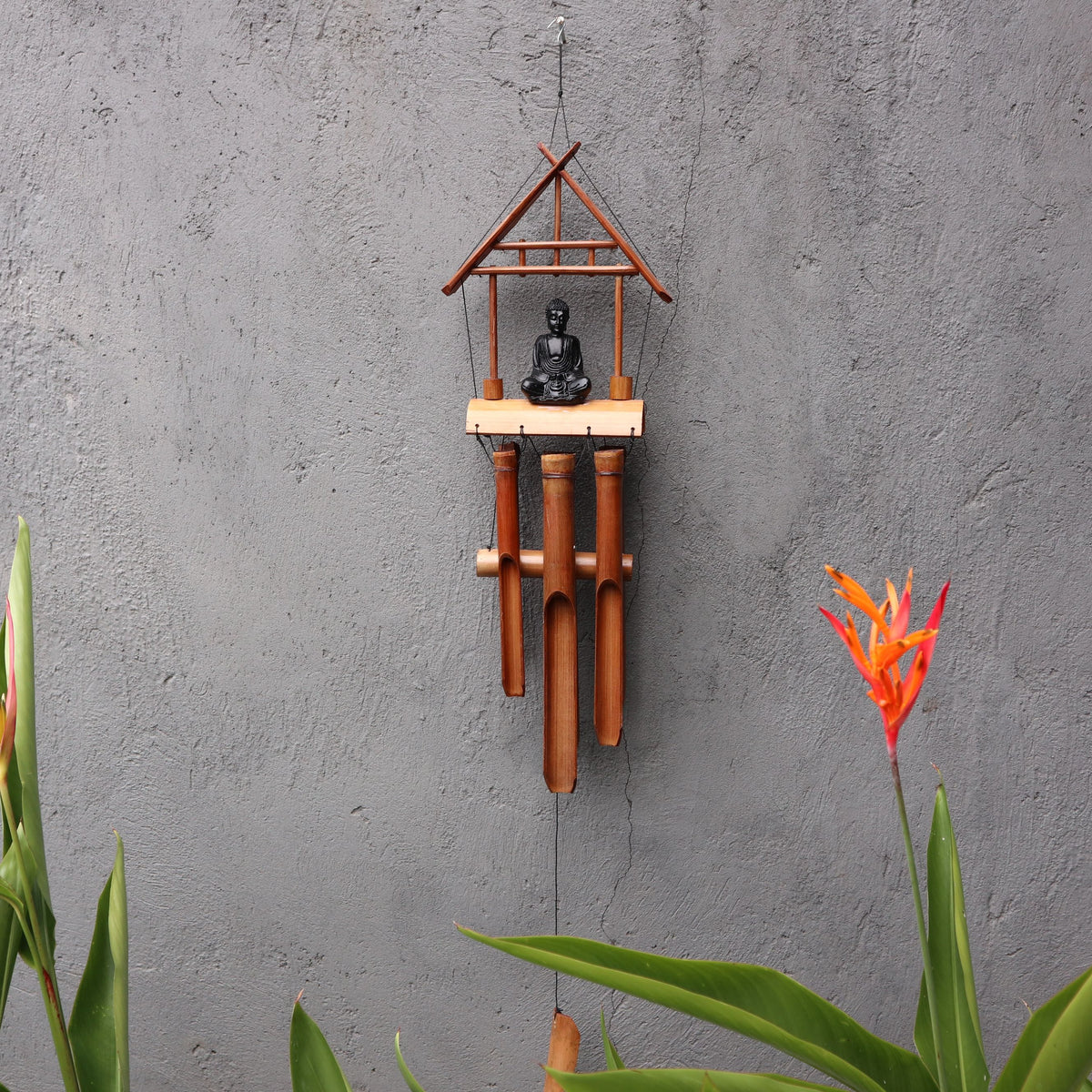 Black Buddha 6 Tubes Bamboo Wind Chime