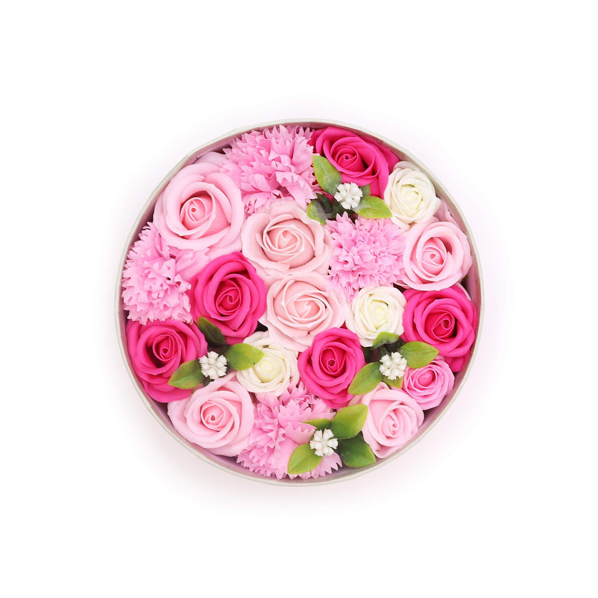 Baby Blessings Round Soap Flower Gift Box - Pink
