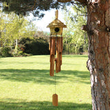 Round Seagrass Bird Box with Chimes 45x17cm - image 1