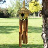 Round Seagrass Bird Box with Chimes 45x17cm - image 5