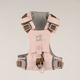 PAW - XS (2-4Kg) Dog Step-in Guardian Harness with Reflective Mesh - Soft Pink - Rose Quartz Charm