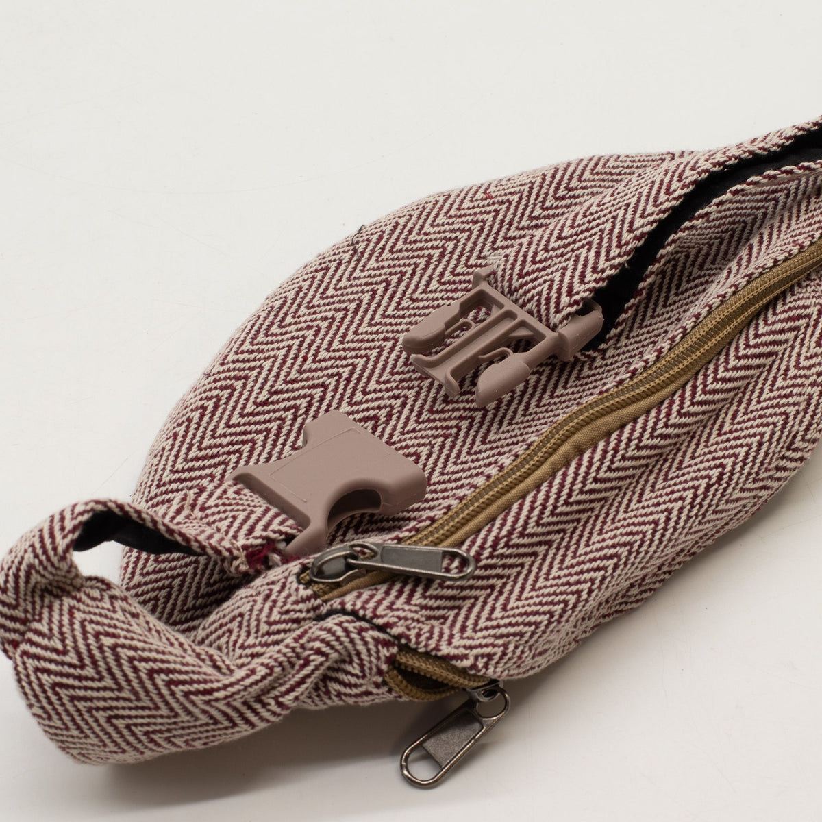 Cotton Hemp Belt Bag - Wine