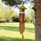 Large Round Seagrass Bird Box with Chimes 56x20cm - image 5