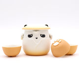 Panda Teapot Set with Three Cups - Orange