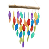 Rainbow Leaf Capiz & Driftwood Wind Chime - image 3