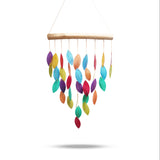 Rainbow Leaf Capiz & Driftwood Wind Chime - image 1