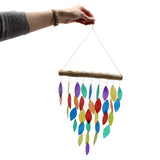 Rainbow Leaf Capiz & Driftwood Wind Chime - image 2