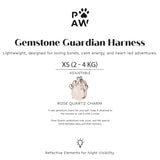 PAW - XS (2-4Kg) Dog Step-in Guardian Harness with Reflective Mesh - Soft Pink - Rose Quartz Charm