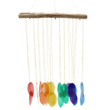 Rainbow Large Leaf Capiz Wind Chime - image 1