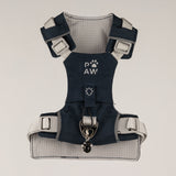 PAW - S (4-8Kg) Dog Step-in Guardian Harness with Reflective Mesh - Rock Grey - Black Obsidian Charm