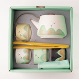 Thousand Miles - Tea Set - Four Cups - Ceremonial Cloth with Bamboo Grip
