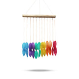 Rainbow Large Leaf Capiz Wind Chime - image 2