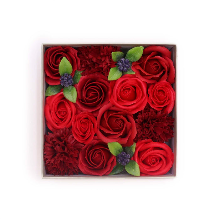 Classic Red Roses Square Soap Flower Gift Box