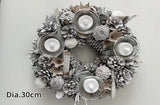 Christmas Wreath Centrepiece with 4 LED Candles - image 3