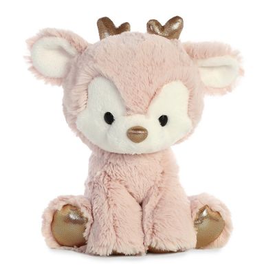Plush Pink Reindeer Soft Toy 8 Inch