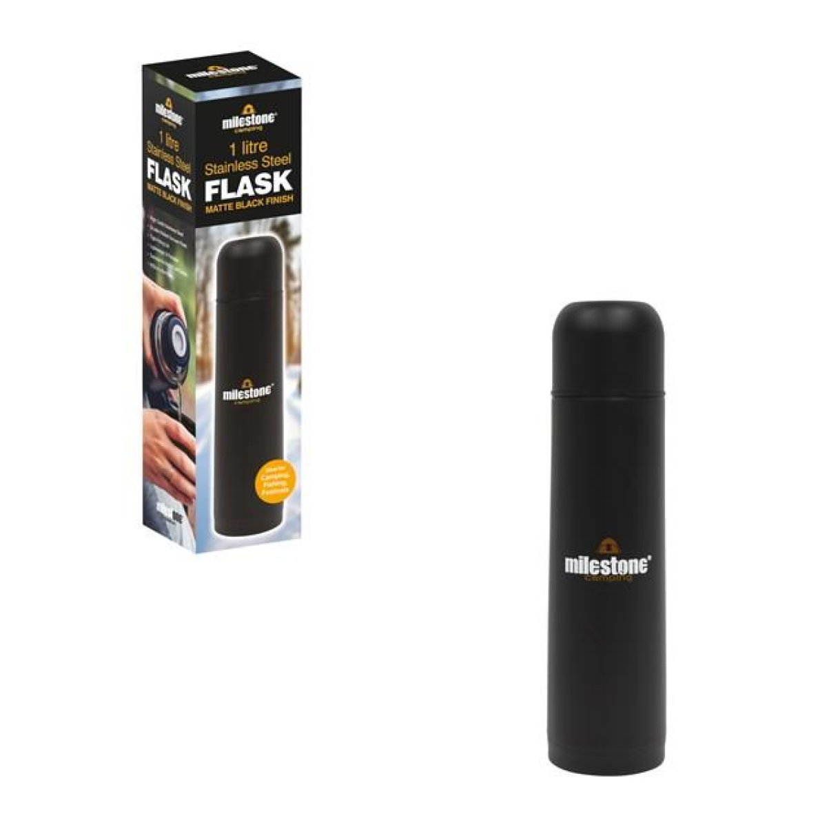 Milestone 1L Double-Wall Stainless Steel Flask